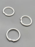 White Shower Rings - Clip Type Shower Pole Rings - Pack of 10-Curtains Supplies Direct