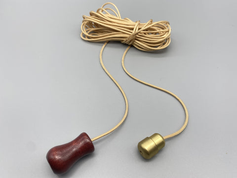 Small Mahogany Vase Wood Bell Acorn with 1.5meter Gold Cord & Gold Connector-Curtains Supplies Direct
