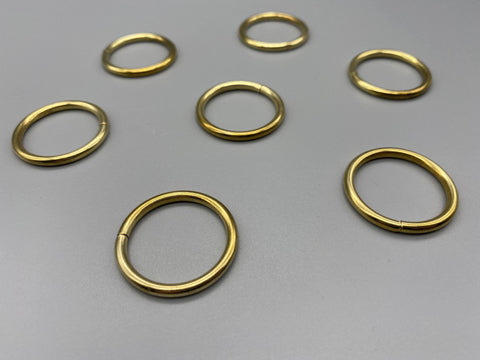Curtain Rings Shiny Brass - Inner Diameter 15mm - Solid - Pack of 25-Curtains Supplies Direct