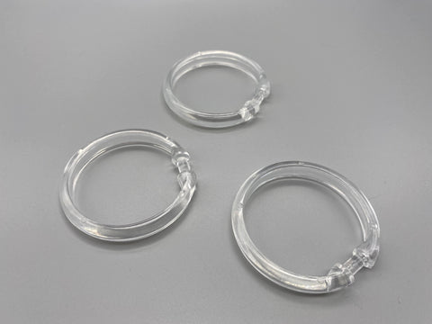 Clear Shower Rings - Clip Type Shower Pole Rings - Pack of 10-Curtains Supplies Direct