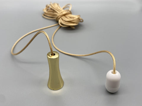 Gold Umbrella Acorn with 1.5meter Gold Cord & Plastic Connector-Curtains Supplies Direct