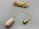 Chestnut Wood Acorn with 1.5meter Gold Cord & Gold Connector-Curtains Supplies Direct