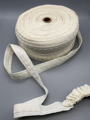 Flange Lining Curtain Tape - 25mm (1" inch) - Cream - 10meter-Curtains Supplies Direct
