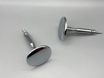 2x Chrome Curtain Hold Back Pins - Large Metal Round Pins - Chrome - Curtains Supplies Direct