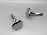 2x Chrome Curtain Hold Back Pins - Large Metal Round Pins - Chrome - Curtains Supplies Direct