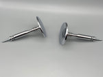 2x Chrome Curtain Hold Back Pins - Large Metal Round Pins - Chrome - Curtains Supplies Direct