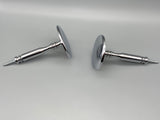 2x Chrome Curtain Hold Back Pins - Large Metal Round Pins - Chrome - Curtains Supplies Direct