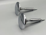 2x Chrome Curtain Hold Back Pins - Large Metal Round Pins - Chrome - Curtains Supplies Direct