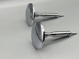 2x Chrome Curtain Hold Back Pins - Large Metal Round Pins - Chrome - Curtains Supplies Direct