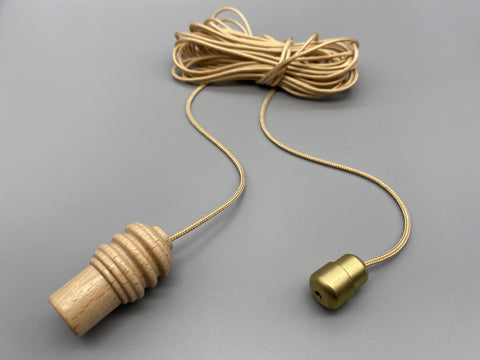 Lighthouse Wood Acorn with 1.5meter Gold Cord & Gold Connector-Curtains Supplies Direct