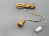Vase Wood Bell Acorn with 1.5meter Gold Cord & Plastic Connector-Curtains Supplies Direct