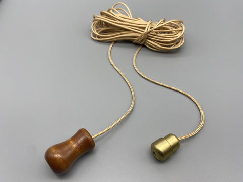 Small Walnut Vase Wood Bell Acorn with 1.5meter Gold Cord & Metal Gold Connector-Curtains Supplies Direct