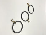 Black Curtain Rod Rings With Loose Eyelet - Inner Diameter ø 42mm - Pack of 20-Curtains Supplies Direct