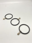 Black Curtain Rod Rings With Loose Eyelet - Inner Diameter ø 42mm - Pack of 20-Curtains Supplies Direct