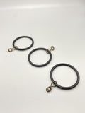 Black Curtain Rod Rings With Loose Eyelet - Inner Diameter ø 42mm - Pack of 20-Curtains Supplies Direct