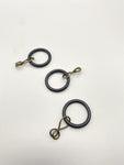 Black Curtain Rod Rings With Loose Eyelet - Inner Diameter ø 20mm - Pack of 20-Curtains Supplies Direct