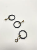 Black Curtain Rod Rings With Loose Eyelet - Inner Diameter ø 20mm - Pack of 20-Curtains Supplies Direct