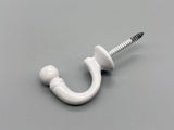 White Metal Ball-end Tie Back Hook - Medium - Pack of 2-Curtains Supplies Direct