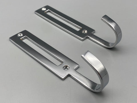 Modern Tie Back Hooks - Chrome Finish - Pack of 2 - Curtains Supplies Direct