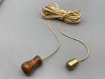 Small Walnut Vase Wood Bell Acorn with 1.5meter Gold Cord & Metal Gold Connector-Curtains Supplies Direct