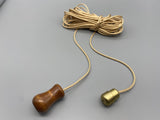 Small Walnut Vase Wood Bell Acorn with 1.5meter Gold Cord & Metal Gold Connector-Curtains Supplies Direct