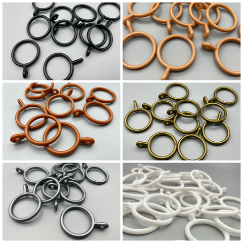 Plastic Curtain Pole Rings - For Poles upto 20mm - Various Colours - 20pcs-Curtains Supplies Direct