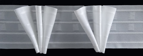 Triple Pleat Curtain Tapes - White - 80mm Wide - 10meter - Curtains Supplies Direct