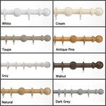 35mm Wooden Poles - Complete Kit - Various Colours & Lengths-Curtains Supplies Direct