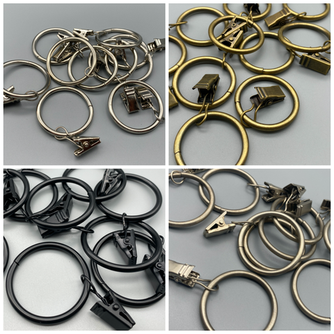 Curtain Rod Rings With Picer Clip - To Fit Rods 30mm - Different Colours - Pack of 10-Curtains Supplies Direct