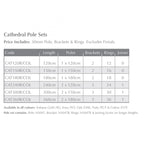 Handcrafted, Cathedral 30mm, Pole Set