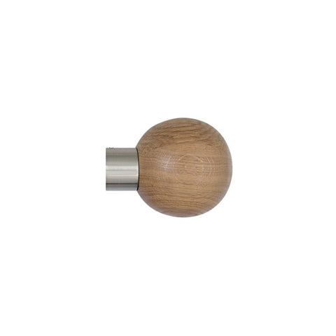 Lunar 28mm, Oak Sphere Finial, Matt Nickel