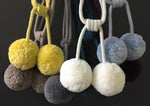 2x Stunning Pompom Style Curtain Tieback / Fluffy Curtain Tie Backs - Jones® - Black/Silver/Cranberry/Cream - Pack of 2 Active - Curtains Supplies Direct