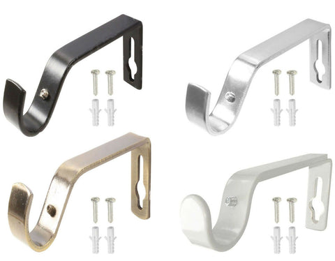 2x Curtain Pole Bracket - Suitable for Poles Upto 20mm Various Colours - Pack of 2-Curtains Supplies Direct